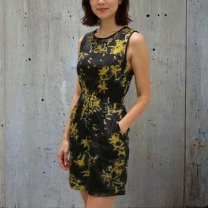 Milly New York Black and Yellow Short Shealth Dress Size 2